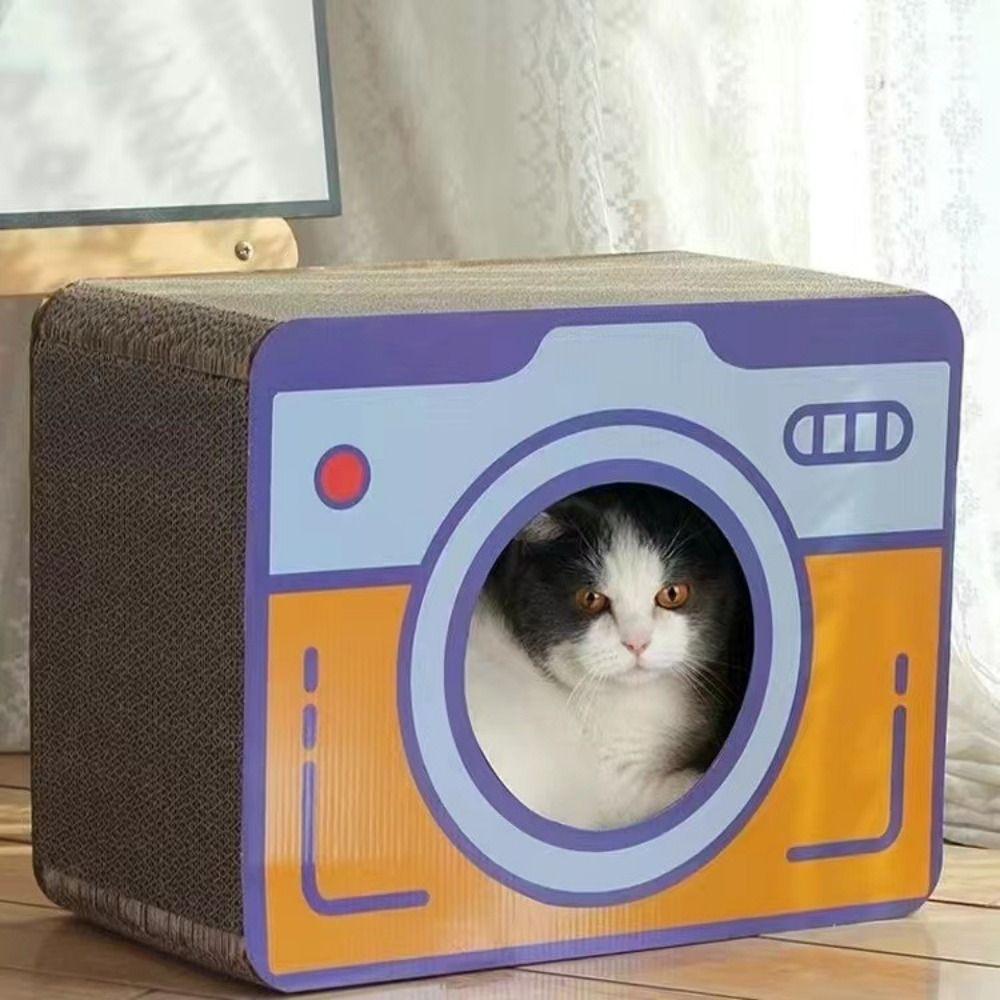 Гофрированная бумажная когтеточка для кошек, мультяшная кошачья коробка, кошачья игрушка из гофрированной бумаги Self Happy