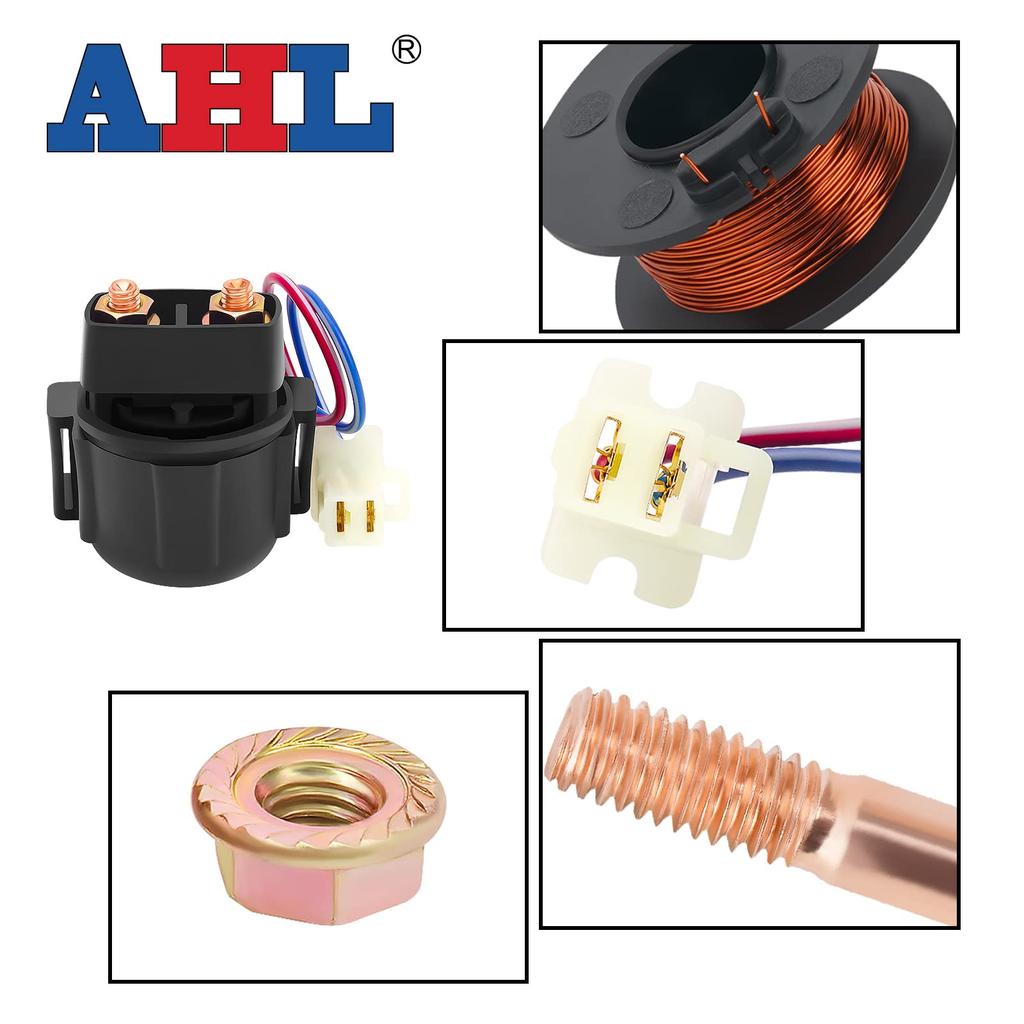 AHL Мотоциклетное стартерное реле-соленоид Совместимо Yamaha SR185 SRX250 и Timberwolf 2WD YFB250 3AY-81940-00-00, 3SX-81940-00-00, 4KD-81940-00-00.