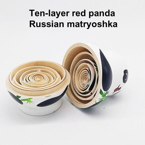 1 набор матрешек Экологически чистый продукт ручной работы Традиционная матрешка Матрешка Панда
