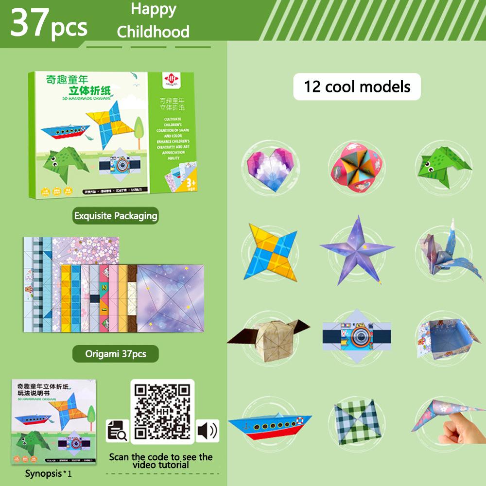 Origami Paper Handicrafts Kit - 10/36/37 Sheets  Educational Stem Handmade Toys Diy Art Games For Children