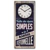 [A1264] - Часы настенные деревянные «Цитаты», синие (Делайте простые вещи исключительно) - 70x30см