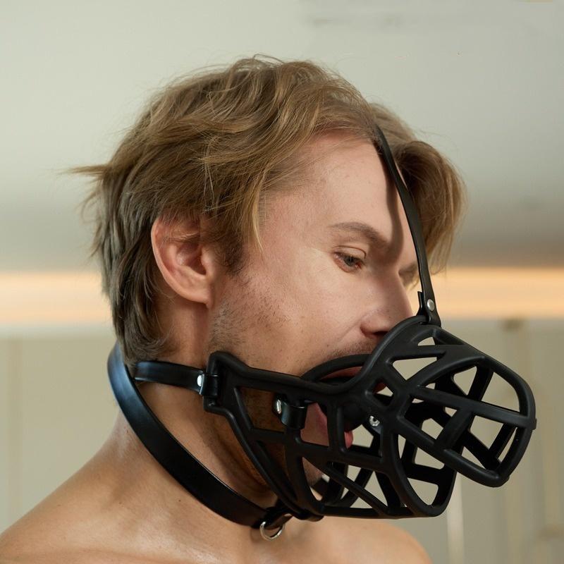 VaHppy Flirting Toys for Couples Mouth Stopper "Mouth Ball" Headgear Mask 2in1 PU Dog's Pig's Mouth Cosplay Dog Slave SM