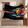 Djurgårdens IF Personalized Fleece Blanket With Football Logo, Custom Name Text Soft Warm Home Throw Blanket