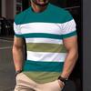 Men'S Fashion T-Shirts Short Sleeve 3D Printed Street Style T Shirt Summer Stripe Graphic Hip Hop Casual Tops