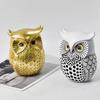 Фигурка совы ручной работы, поделка из смолы, скульптура животного, забавная статуэтка совы, домашний декор