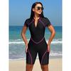 Women S Color Block Zip One Piece Swimsuit Bikini Surfing Suit