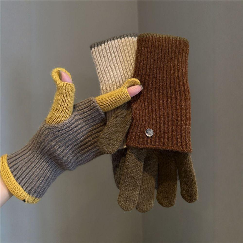 Dual-purpose Long Gloves Open-Finger Winter Women Gloves Breathable Full Finger Mittens Gift