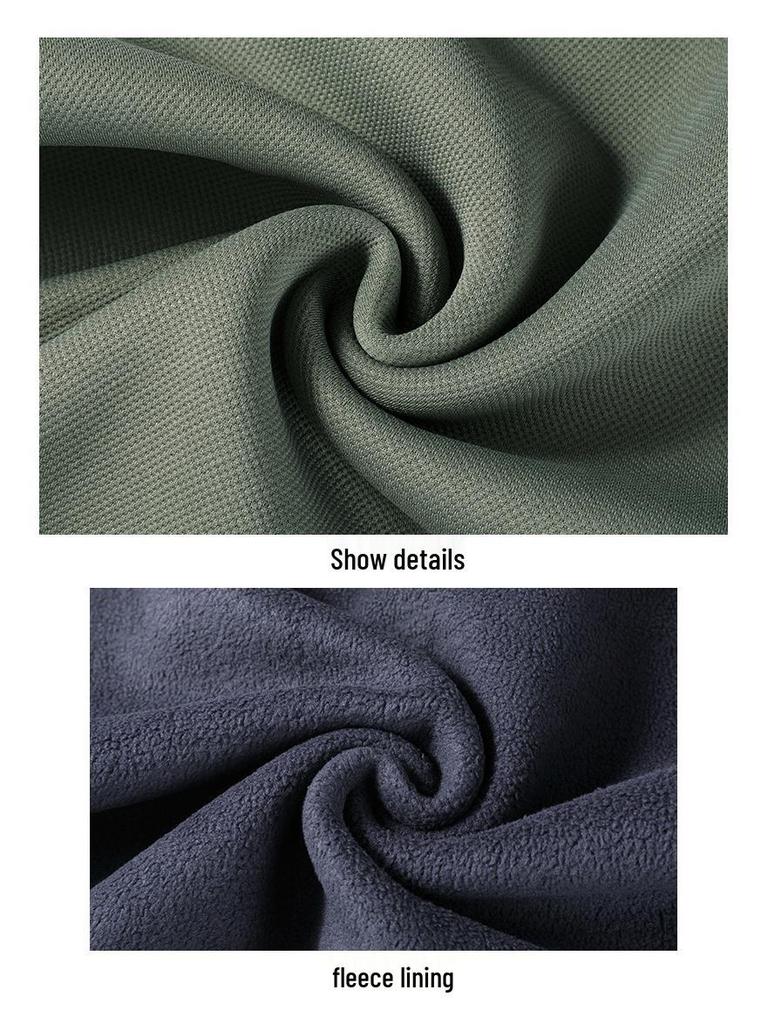 2025 Men's Fleece-Lined Casual Round Neck Warm Sweatshirt Long Sleeve T-shirt Winter Collection