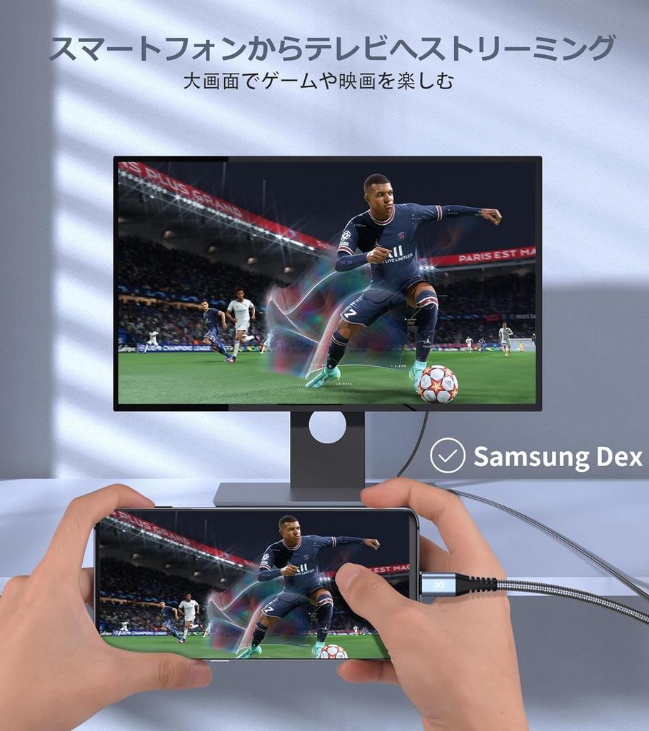 Кабель-переходник USB Type C HDMI, видеовыход Type C - HDMI, кабель HDMI Thunderbolt, совместимый с iPhone15 Pro Max, iPhone 16 Pro Max, Galaxy для