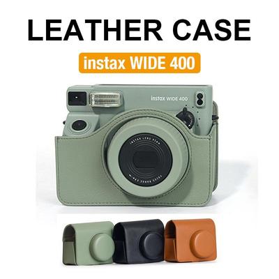 [Пленочная лаборатория] Чехол для камеры Instax Wide 400 из искусственной кожи, мягкий защитный чехол с ремешком CAA62