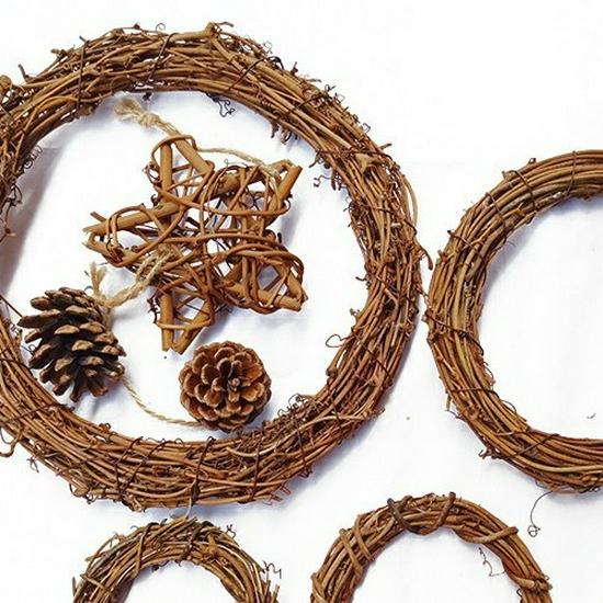 Natural Preserved Vine Circle Wreath for Christmas, Wedding & DIY Decor