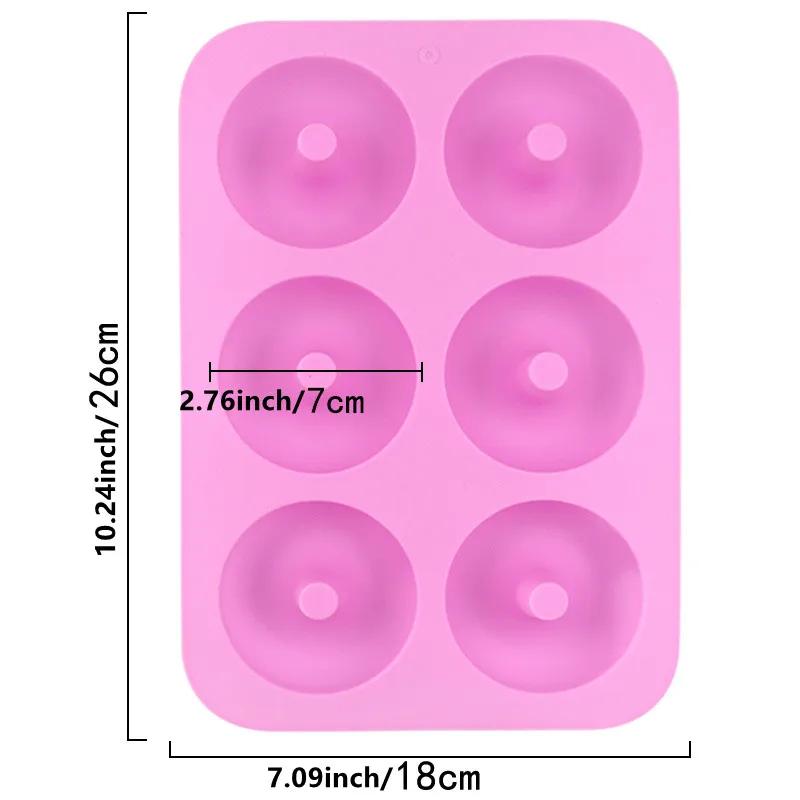 6-гнездная силиконовая форма для пончиков, противень для выпечки пончиков, форма для пончиков