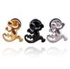 WKOUD Punk Stainless Steel Stud Earrings For Men Women Gothic Rockets Arrow Finger Cool Prevent Allergy Gold Black Puncture