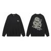 Classic Print Hoodie Mens Loose Fit Crewneck Cotton Sweatshirt Casual Wear