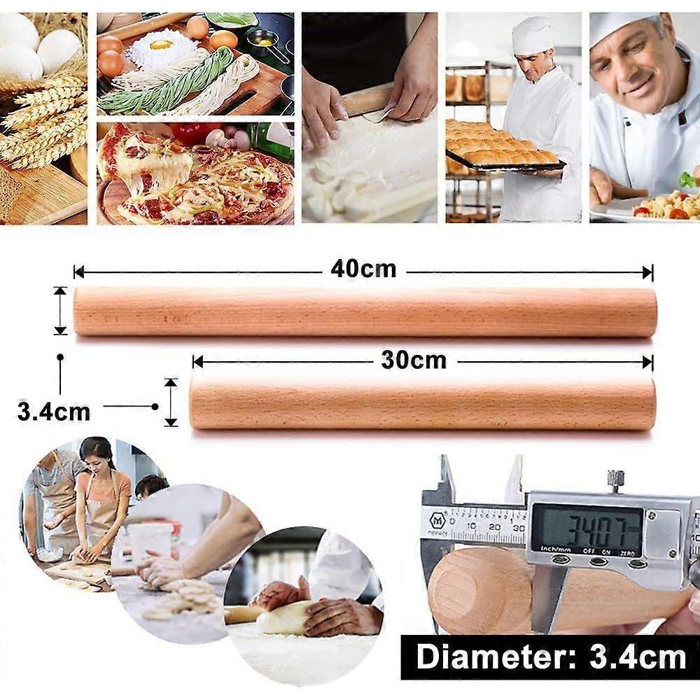 Beechwood Rolling Pin Without Handles