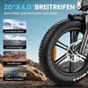 Electric Bicycle Foldable Kingbll Literide 500W Motor 20" Fat Tire City Electric Bike 48V 13.5Ah LCD Display 7 Speed Dual Disc Brakes Max Load 150Kg