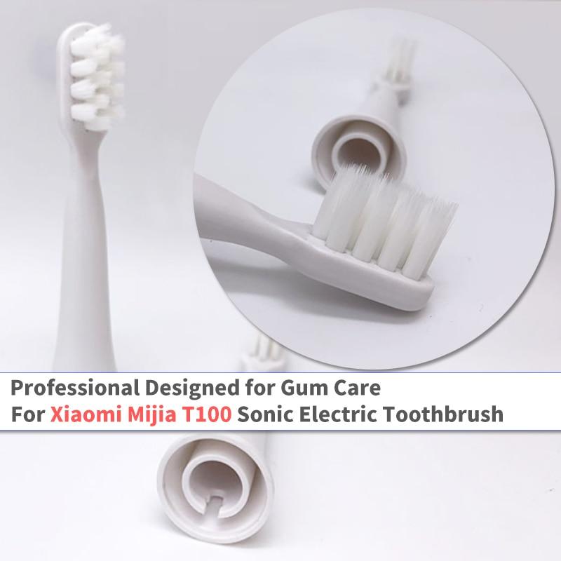 Brush Heads for Xiaomi Mijia T100 Toothbrush Heads Gum Care Soft Toothbrush Heads with Protecting Caps for Healthy Brushing