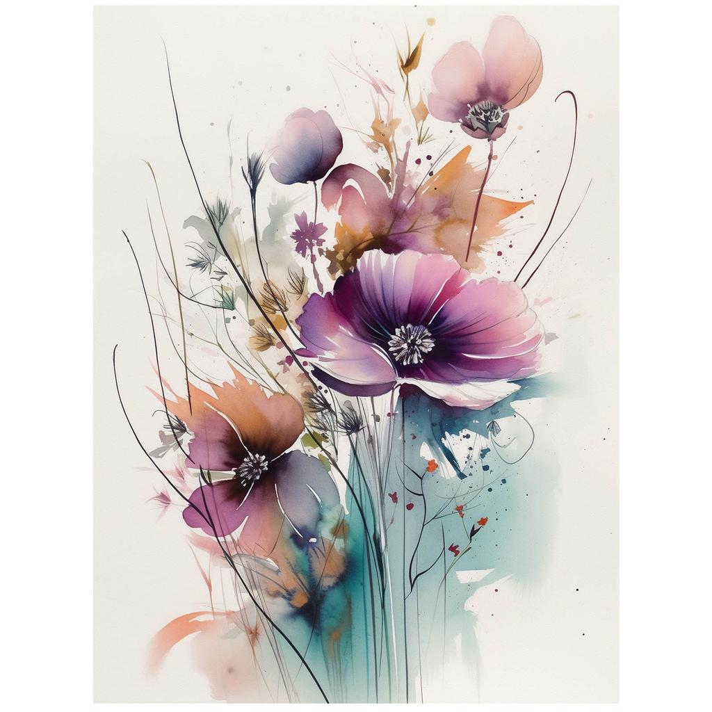 Field Bouquet Field Bouquet, 40X50 Cm, Gold Aluminum Frame, 230 Gsm Matte Paper