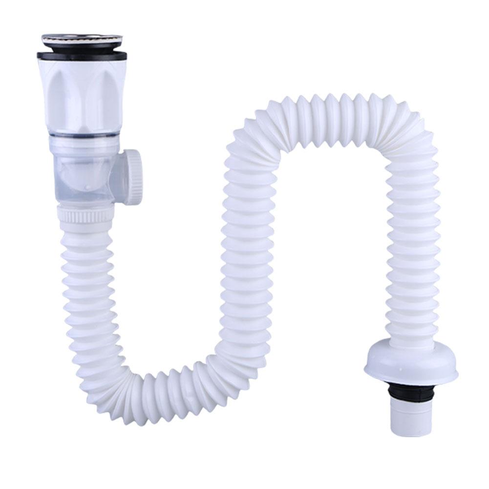 Flip Top Универсальный гибкий сливной комплект для раковины Слив для раковины Настенный слив для раковины Горизонтальная дренажная труба Кухонные принадлежности