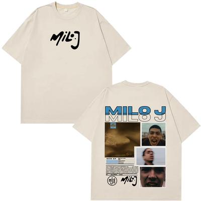 Рэпер Milo J La Vida Era Mas Corta Футболки с графикой из альбома Мужские Женские Хип-Хоп Футболка Хлопок Короткий Рукав Винтажные Футболки Топы
