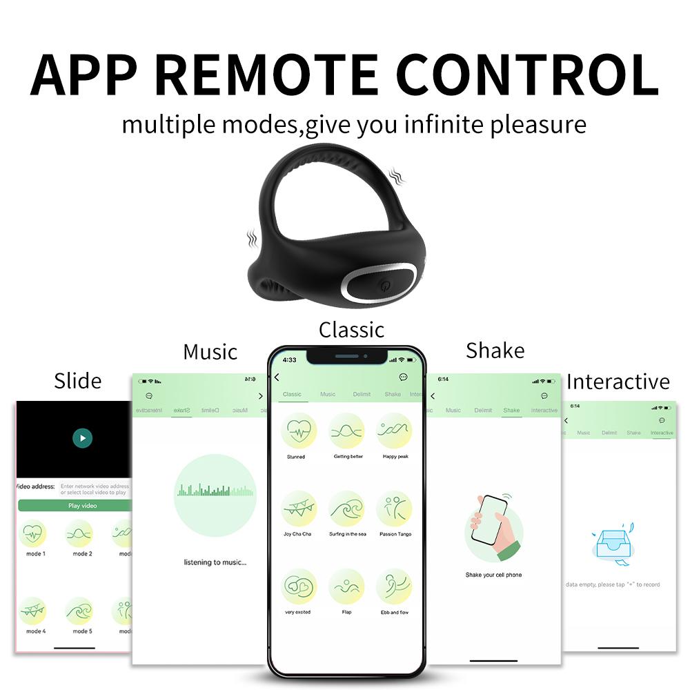 Вибрирующее кольцо на член для мужчин Силиконовые кольца на пенис Интенсивная вибрация Мужской вибратор Более длинная, твердая, сильная эрекция Игрушки для взрослых