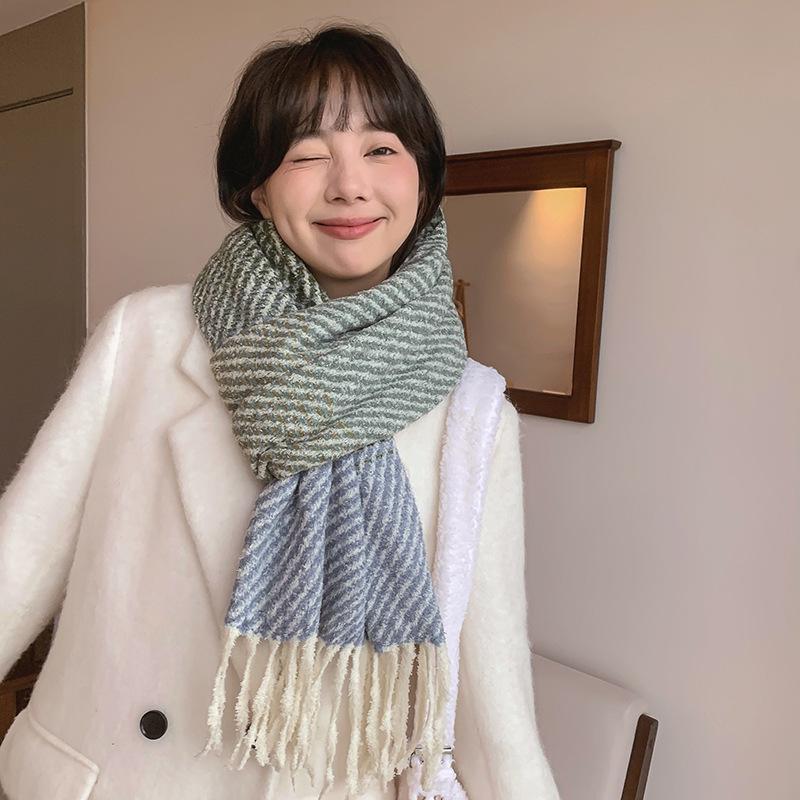 Winter Ultra-soft Imitation Cashmere Scarf for Women High-end 2024 Autumn and Winter Warm and Versatile Comfortable Neck Scarf Korean Version