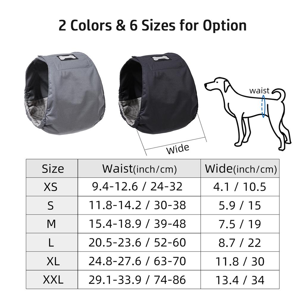 Washable Wrap Diapers for Male Dogs Reusable Male Dog Belly Band Breathable Male Dog Wraps, Pack of