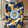 Leicester City Football Print Flannel Blanket, Soft Warm Lightweight Throw Blanket for Sofa Bed Camping