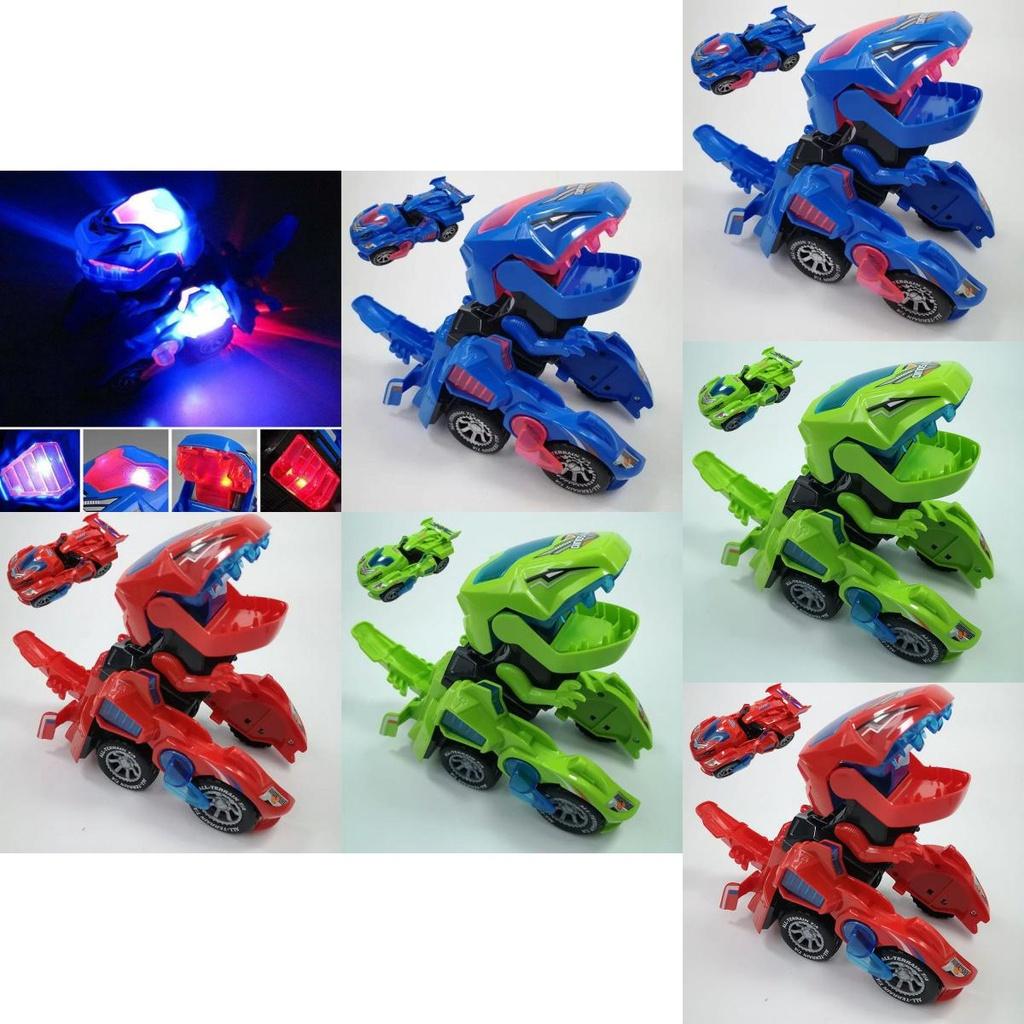 Электрический динозавр-трансформер машина со светодиодными огнями и звуковыми эффектами