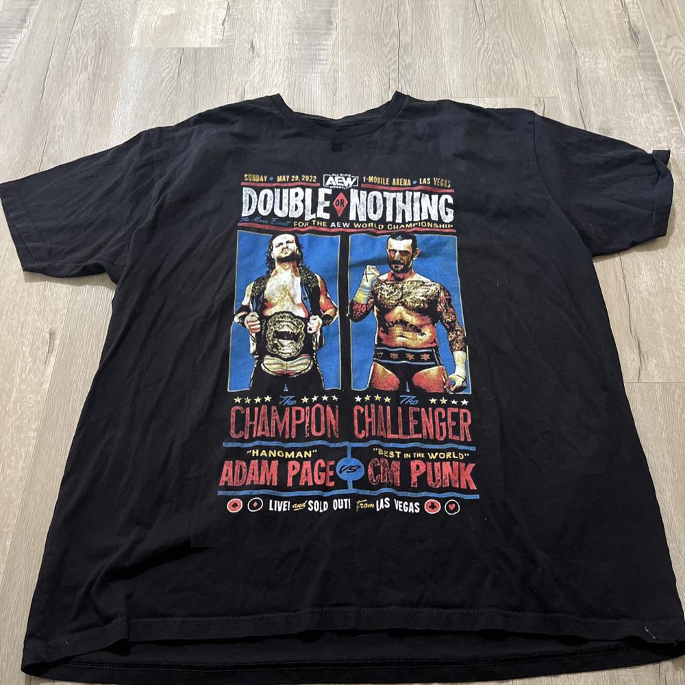 CM Punk Adam Page Double or Nothing Футболка Все размеры от S до 5XL NE326 Унисекс Футболка