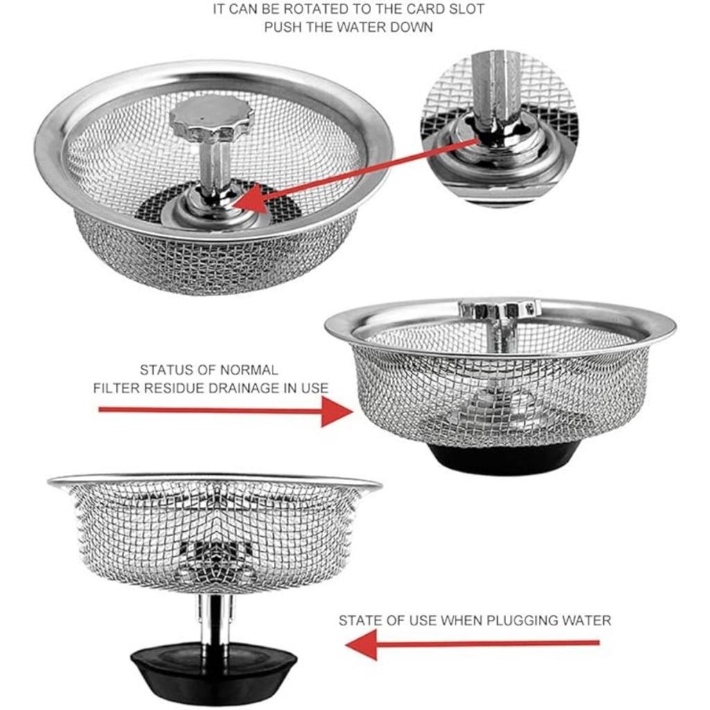 2 шт. фильтр для кухонной мойки с ручкой и пробкой корзина для слива кухонной мойки/пробка/заглушка из нержавеющей стали фильтр для слива кухонной мойки сетчатый фильтр