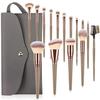 Makeup Brushes Professional 15pcs Brushes Set with Case,eyeshadow Brush Set Travel Make Up Brushes with Wooden Handle Softy Synthetic Fiber