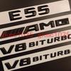 Matte Black "E55 AMG V8 BITURBO" Number Emblem Sticker