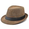 Bucket Hat Linen Solid Color Jazz Hat British Top Hat Gentleman'S Hat Men And Women Versatile Casual Windproof Hat