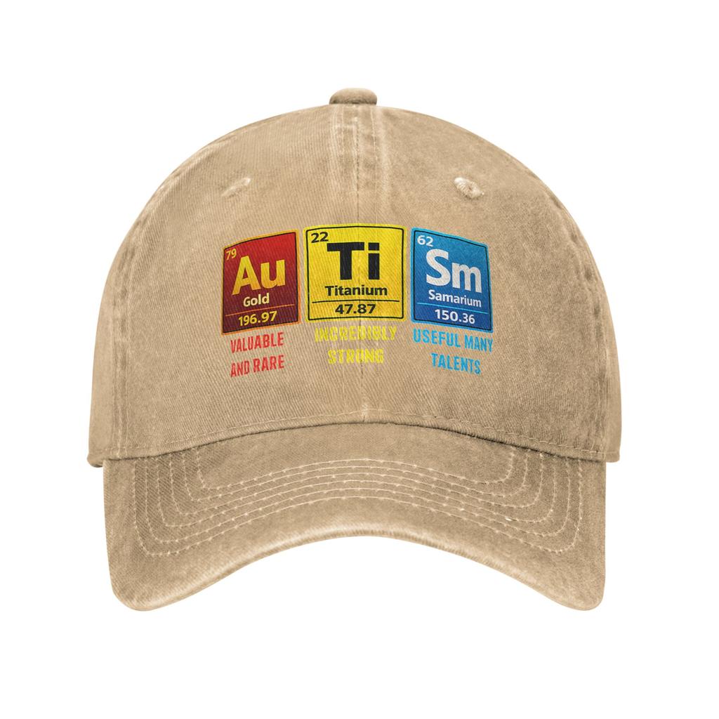 Autism EleUnisexts Periodic Table Awareness ASD  Fashion Baseball Cap Hats Visor Protection Snapback Cotton tops gorras