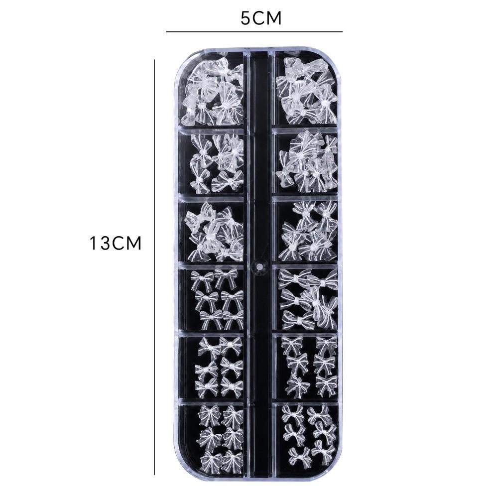 Transparent Nail Art Sequins Kit 3D Bowknot Nail Charms Decorations Nail Decoration