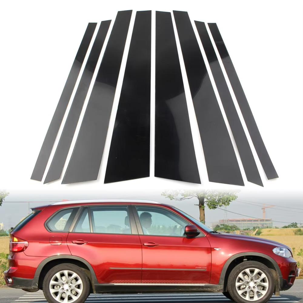 For BMW X5 E70 2007-2013 Car Door Window Trim Pillar Posts Black Cover Panel Decoration 2007 2008 2009 2010 2011 2012 2013 8pcs