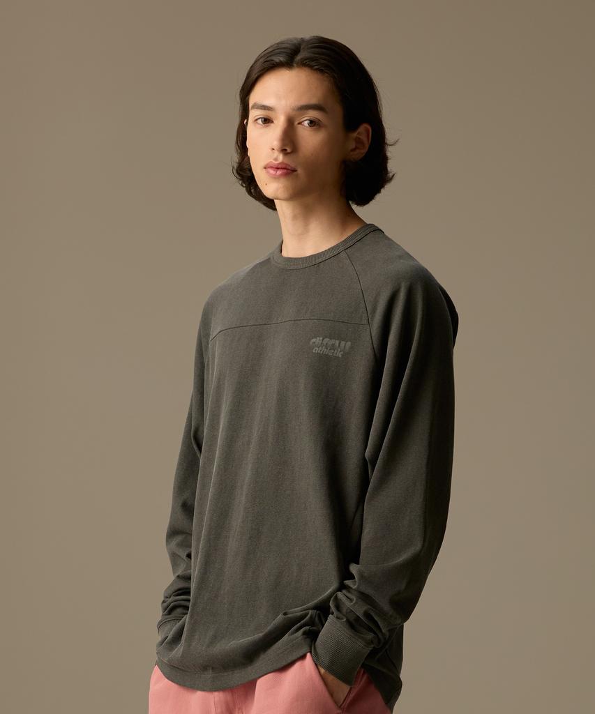 DISCUS ATHLETIC Raglan Logo Long Sleeve Pigment Charcoal