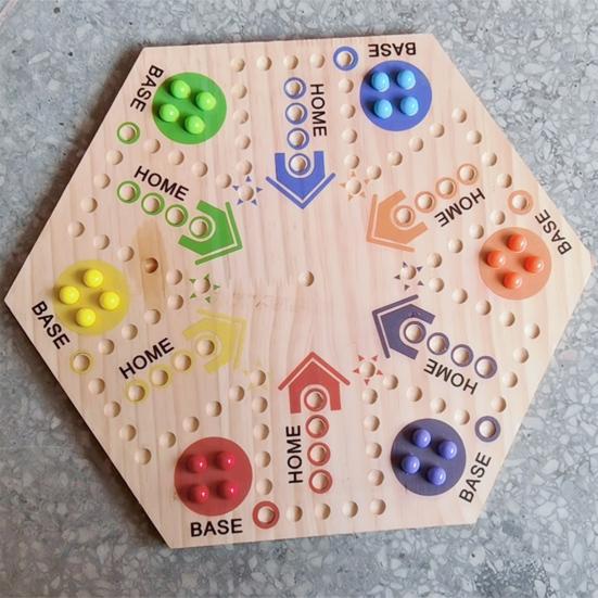 Двусторонняя летающая шахматная игра с мраморными кубиками для 4-6 игроков. Интерактивная летающая деревянная настольная игра для детей и взрослых. Развивающая игрушка.