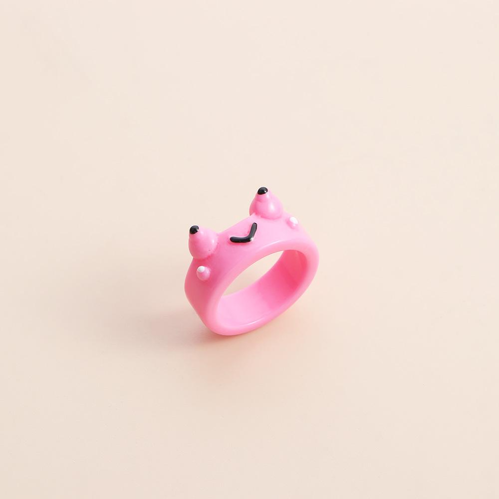 Geometric Animal Girls Women Colorful Contrast Resin Ring Acrylic Fashion Jewelry Frog Finger Rings