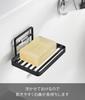 Yamazaki Tower Soap Tray with Film W12 X X Film Floating Soap Quick Drainage and 4541 Hooks, Black, Approx. D8.5 H7.8cm (excluding Hooks), Storage,