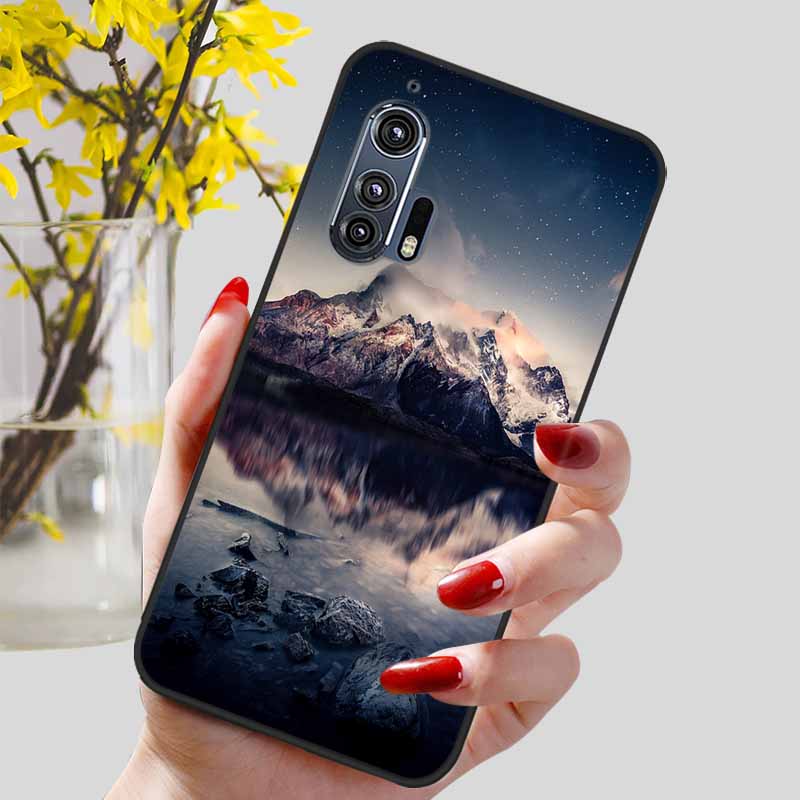 For Moto Edge Plus 2020 Case 6.7'' Flowers Soft TPU Beautiful Phone Cases for Motorola Edge+ 2020 Protect Silicon Bumper Cover