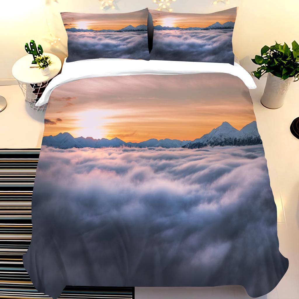 Небо белые облака пейзаж Пододеяльник Детский Постельный комплект Декор Удобные Комплекты Дышащее Постельное белье для Подростка
