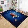 Cartoon Rocket Astronaut 3D Carpet Space Flannel Sponge Floor Mat Teen Room Rug Cute Mat Bedside Carpet