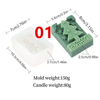 3D Рождественская елка Колокольчик Свеча Силиконовая форма DIY Санта Клаус Рождественская форма Ручная работа Форма для торта и свечи Подарки Рукоделие Домашний декор