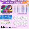 54 Colors Face Paint Kit, Kids Facial Body Painting Pigment Set for Halloween Easter Party Makeup