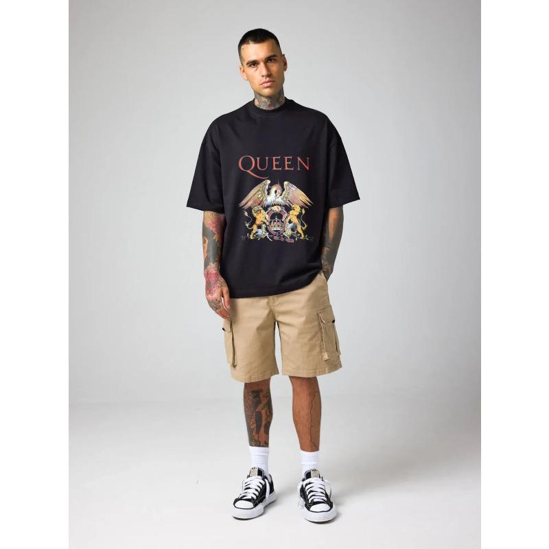 Белая футболка с логотипом группы Queen, принт рок-музыкальной группы, унисекс, повседневный уличный стиль, топ для мужчин и женщин