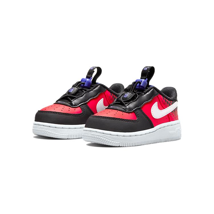 Nike Кроссовки Air Force 1 Toggle SE Повседневные Водонепроницаемые Низкие Скейтбордические Черно-Красные Для Младенцев И Малышей DN3323-600