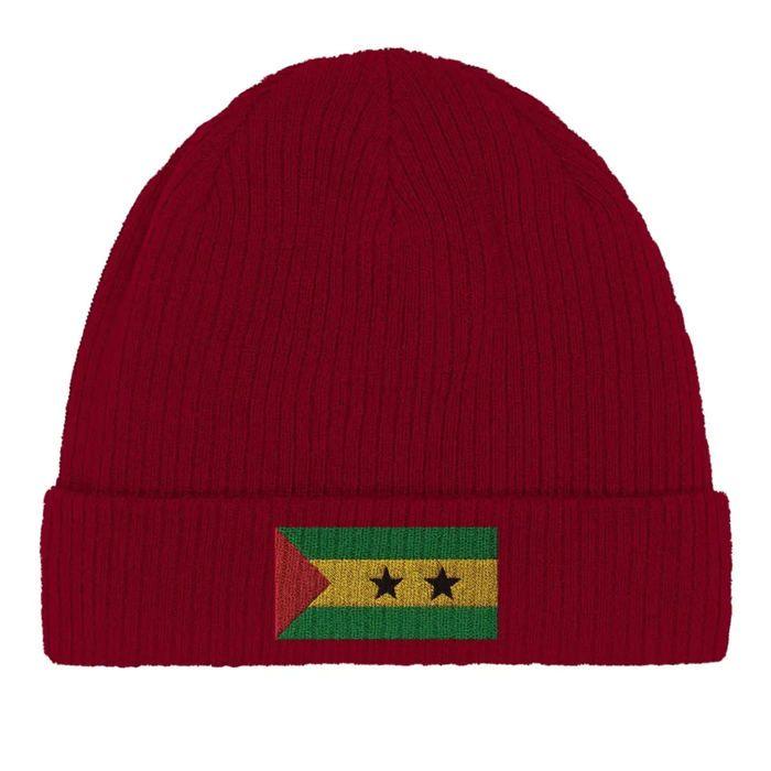 Bonnet Drapeau Sao Tomé-et-Principe En Rouge