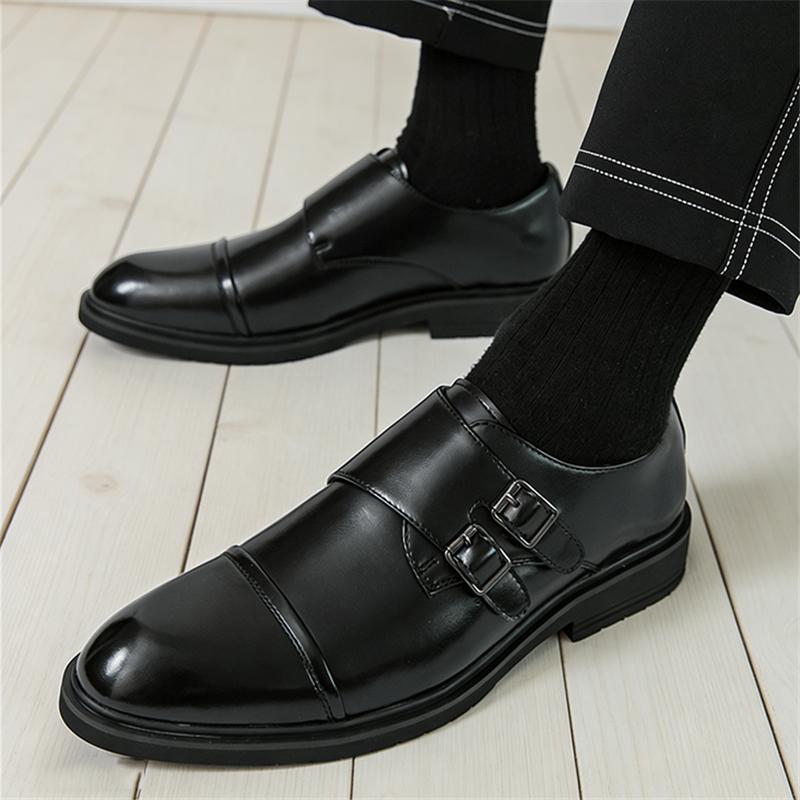 Британские Мужские Лоферы Monk Strap Черные Коричневые Лакированные Туфли Дизайнерские Формальные Свадебные Туфли Обувь для Выпускного